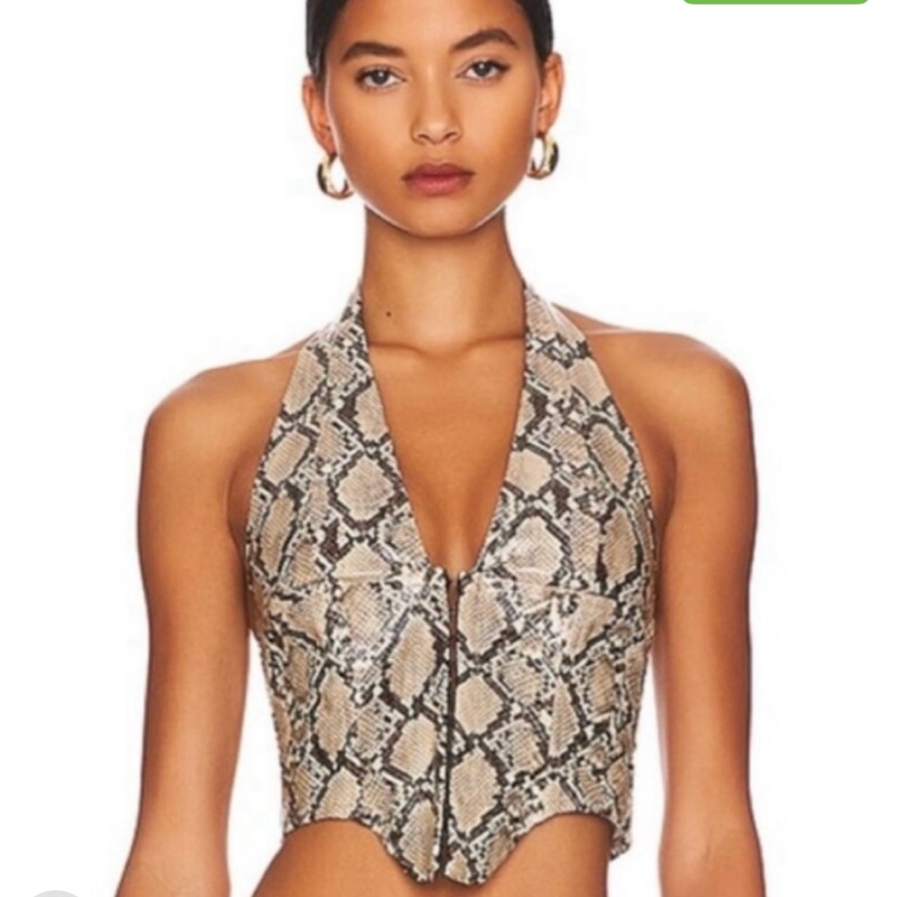 Mara Faux Leather Corset Top
